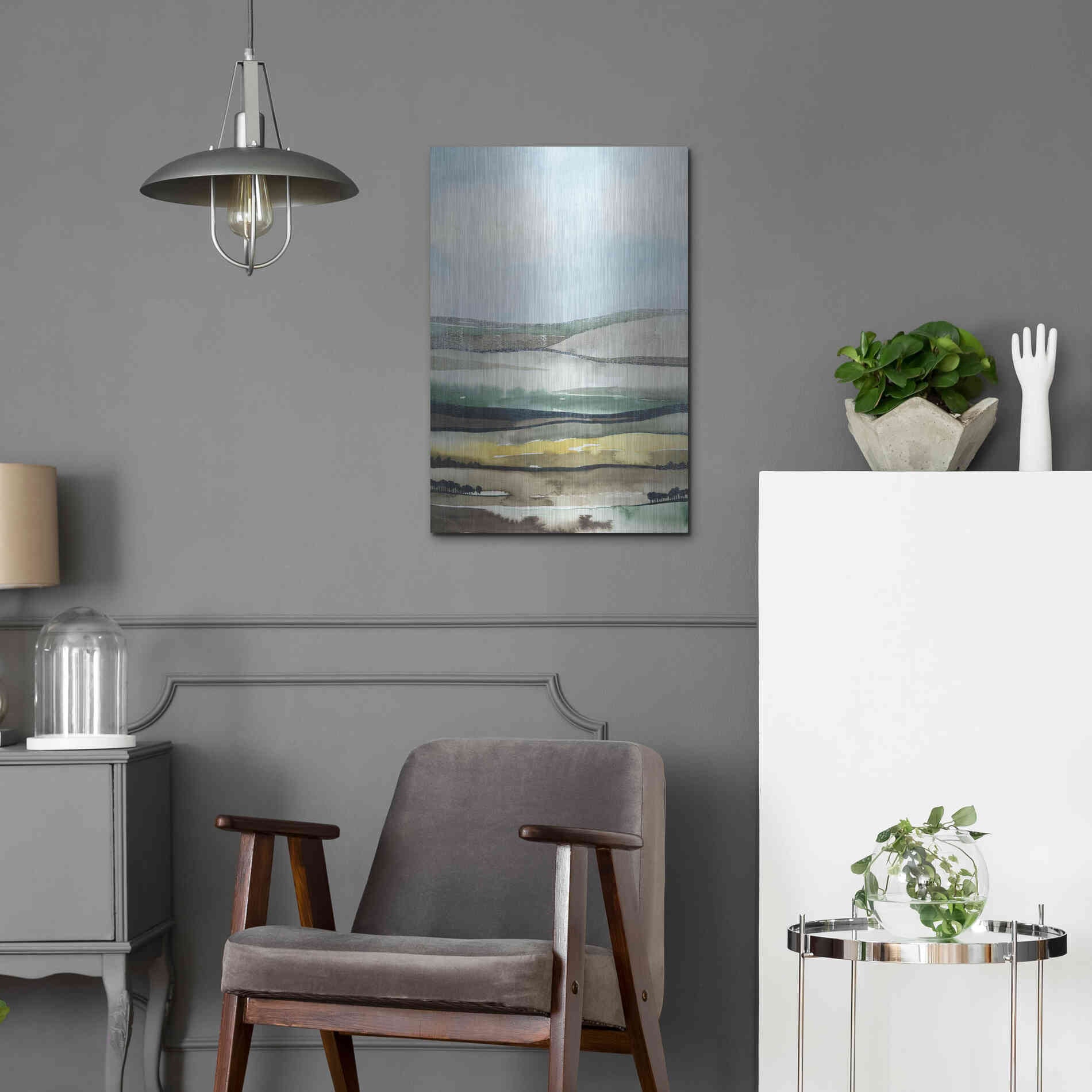 Luxe Metal Art 'Virga II' by Grace Popp, Metal Wall Art,16x24