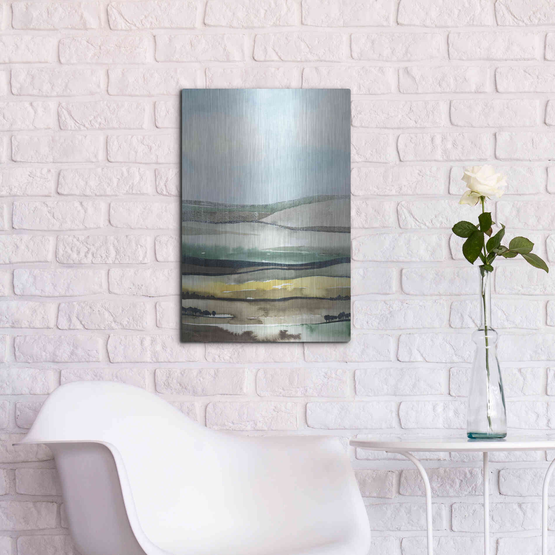 Luxe Metal Art 'Virga II' by Grace Popp, Metal Wall Art,16x24