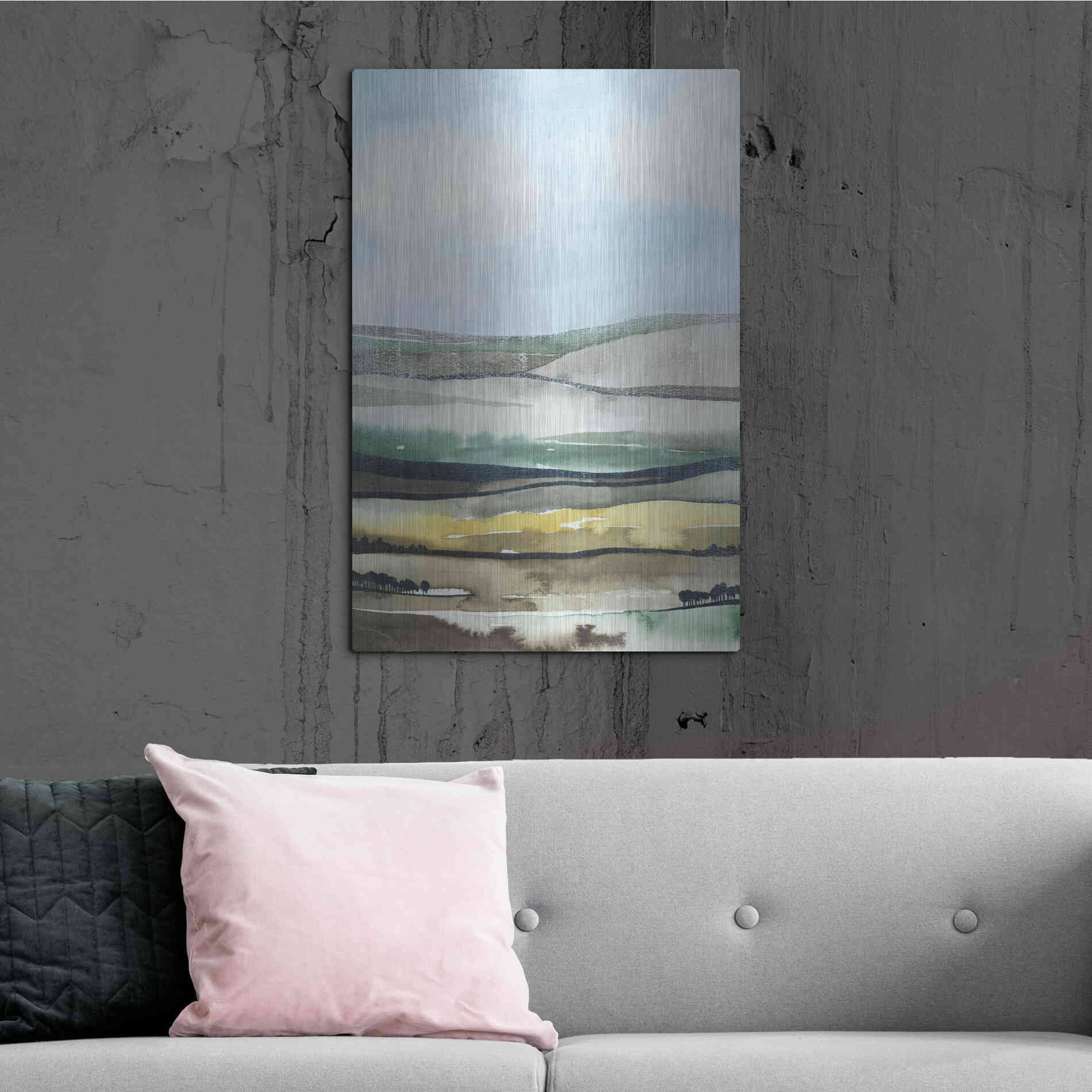 Luxe Metal Art 'Virga II' by Grace Popp, Metal Wall Art,24x36