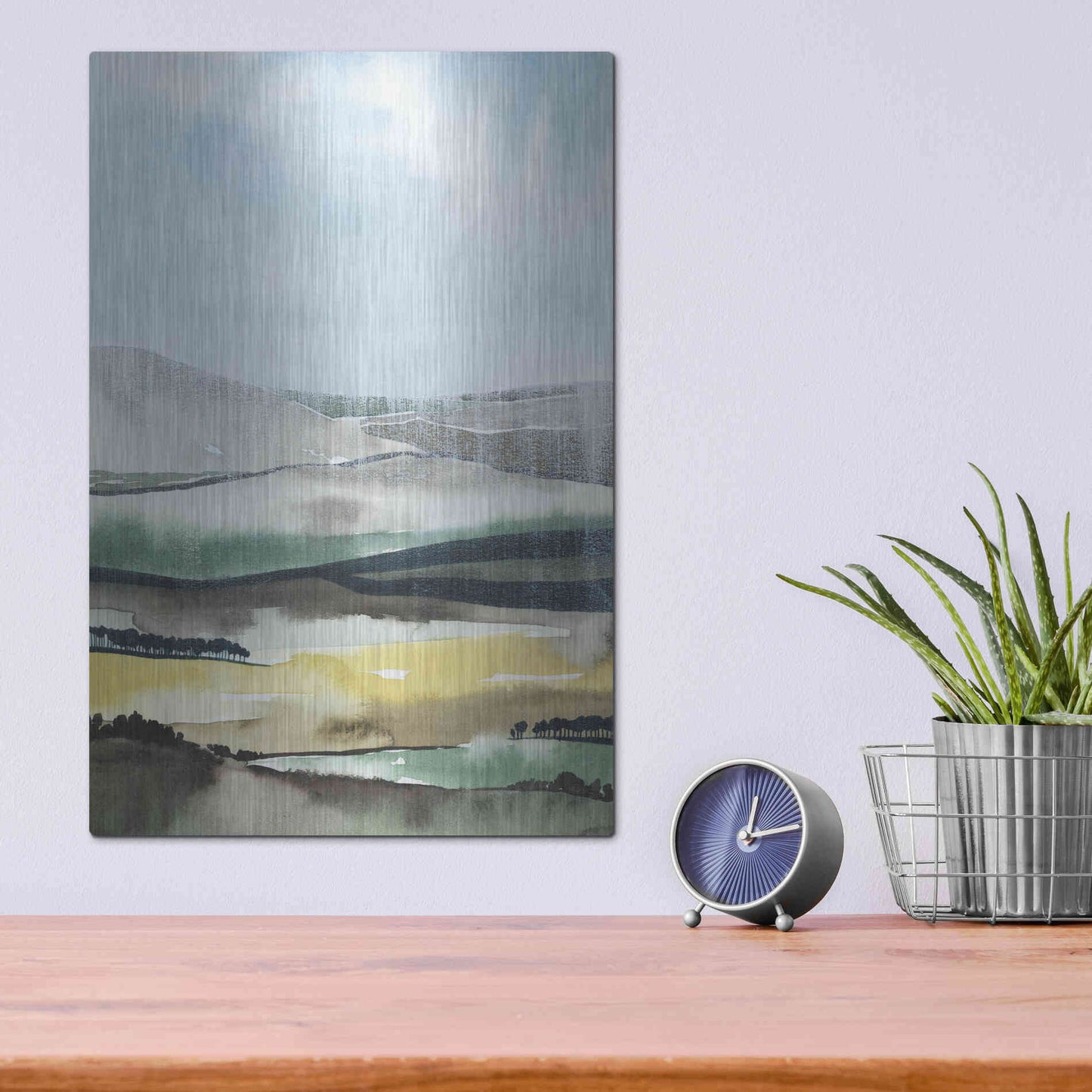 Luxe Metal Art 'Virga I' by Grace Popp, Metal Wall Art,12x16