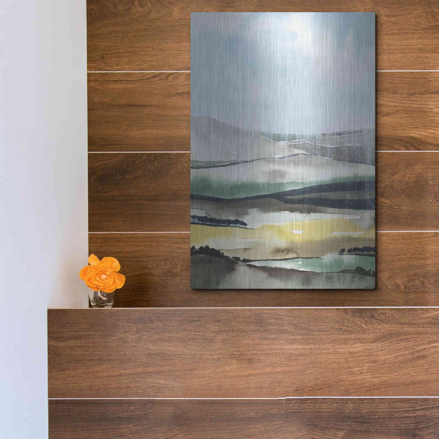 Luxe Metal Art 'Virga I' by Grace Popp, Metal Wall Art,12x16