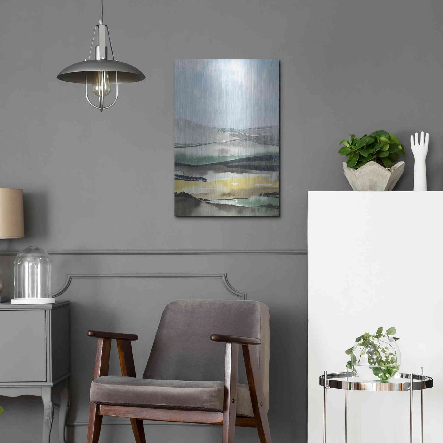 Luxe Metal Art 'Virga I' by Grace Popp, Metal Wall Art,16x24