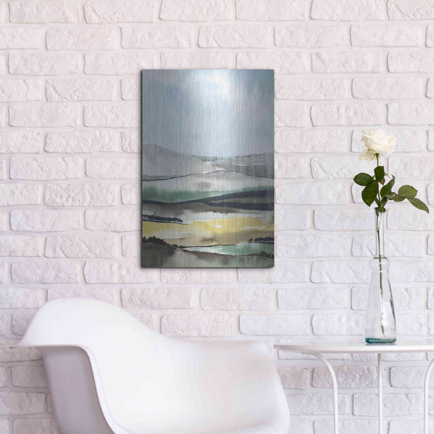 Luxe Metal Art 'Virga I' by Grace Popp, Metal Wall Art,16x24