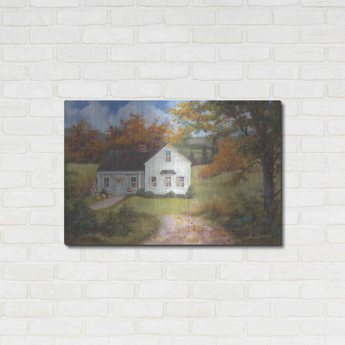 Luxe Metal Art 'Fall In The Country' by Pam Britton, Metal Wall Art,36x24