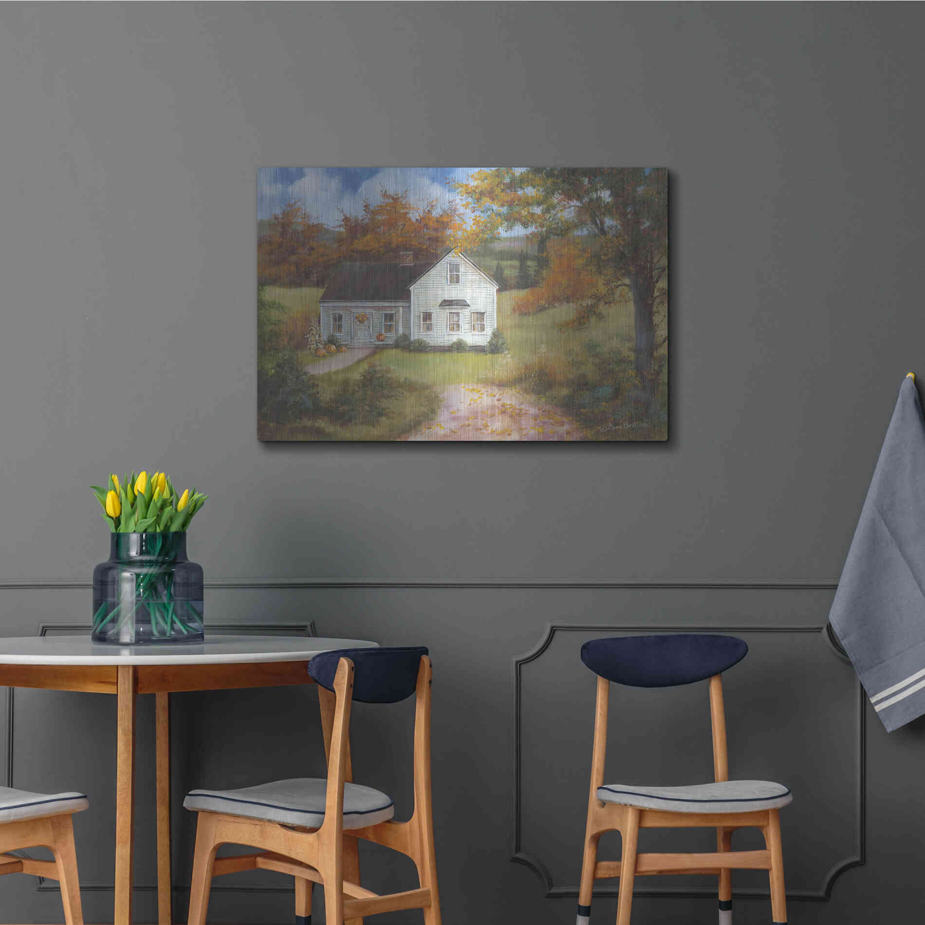 Luxe Metal Art 'Fall In The Country' by Pam Britton, Metal Wall Art,36x24