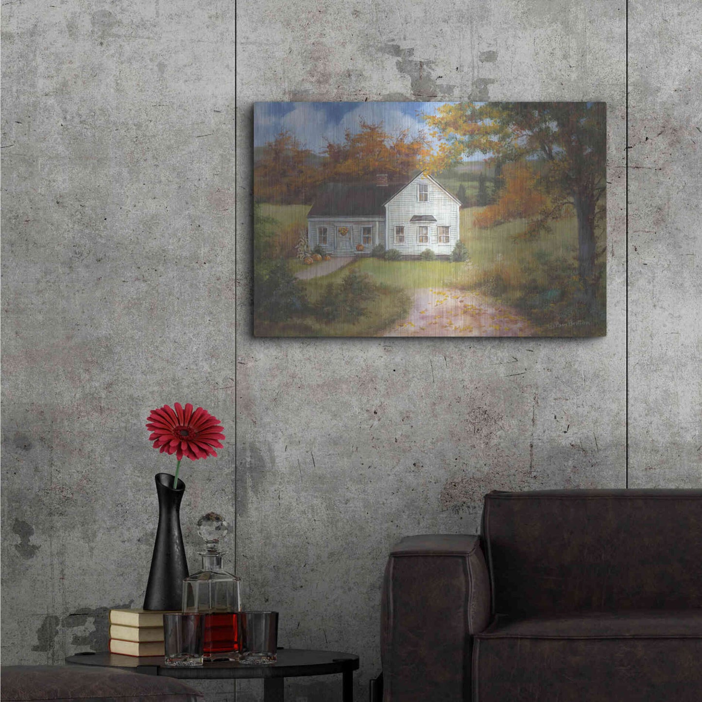 Luxe Metal Art 'Fall In The Country' by Pam Britton, Metal Wall Art,36x24