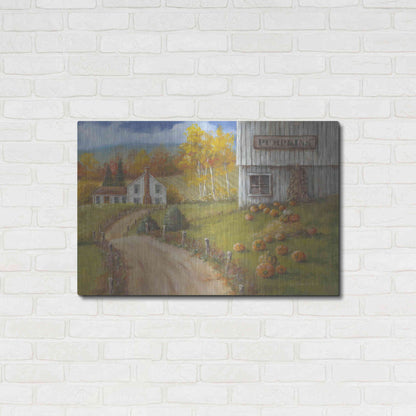 Luxe Metal Art 'Harvest Pumpkin Farm' by Pam Britton, Metal Wall Art,36x24