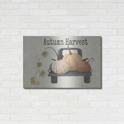 Luxe Metal Art 'Autumn Harvest Truck' by Pam Britton , Metal Wall Art,36x24