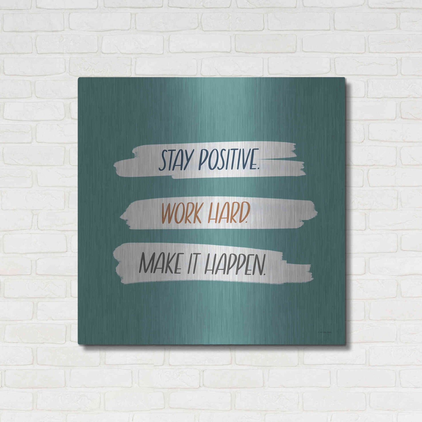 Luxe Metal Art 'Make It Happen' by Lady Louise Designs, Metal Wall Art,36x36
