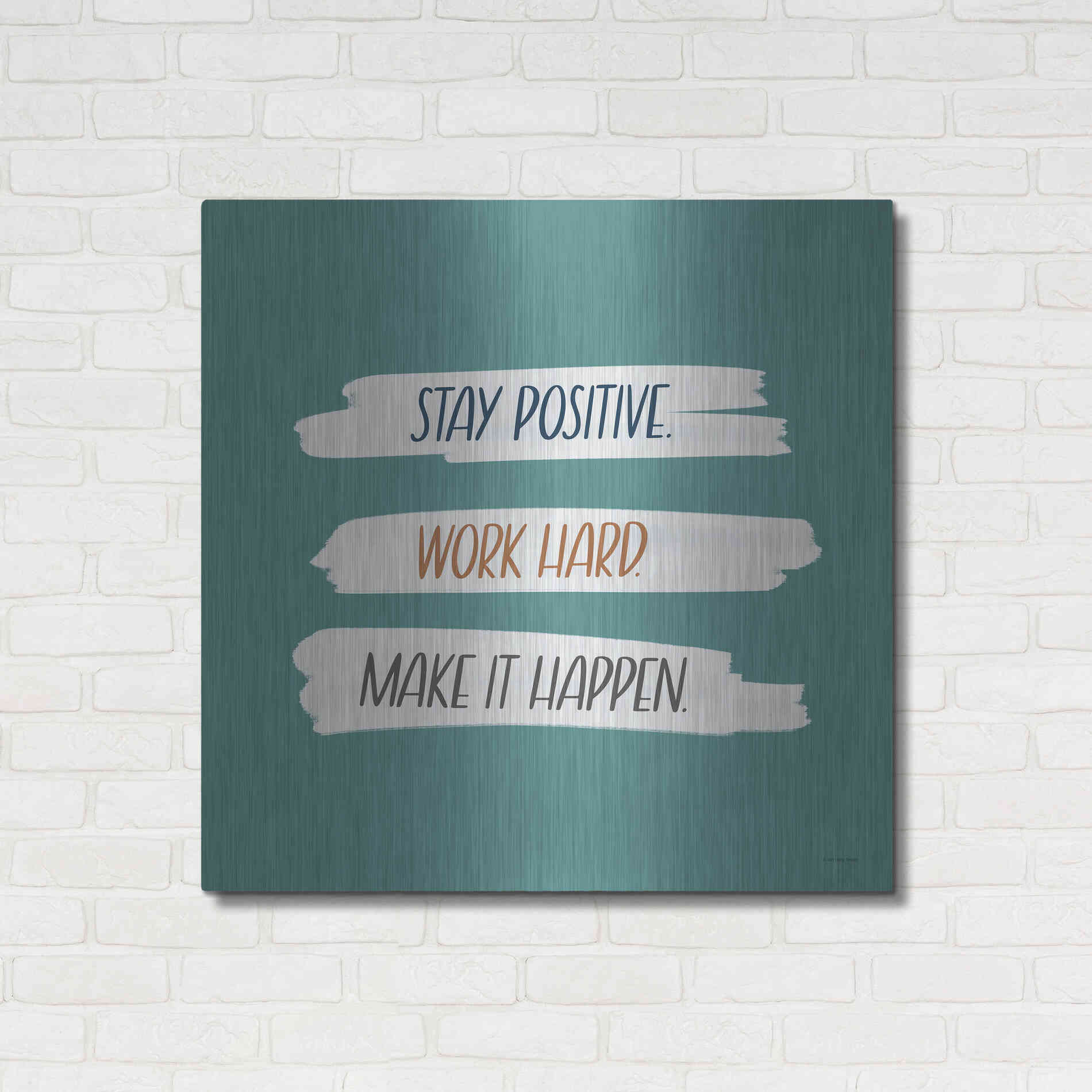 Luxe Metal Art 'Make It Happen' by Lady Louise Designs, Metal Wall Art,36x36