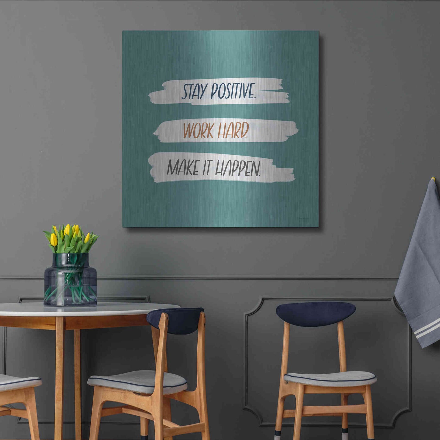 Luxe Metal Art 'Make It Happen' by Lady Louise Designs, Metal Wall Art,36x36