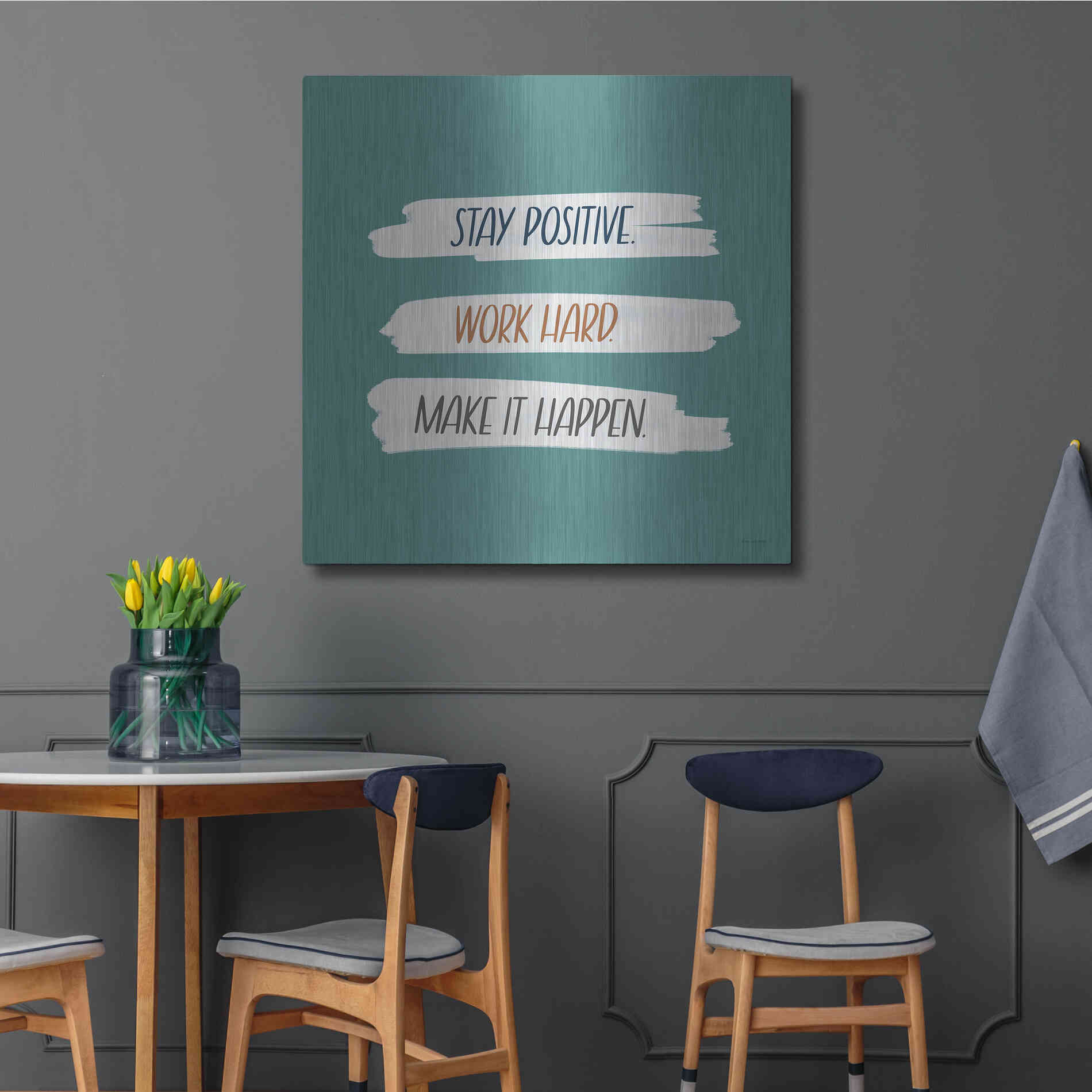 Luxe Metal Art 'Make It Happen' by Lady Louise Designs, Metal Wall Art,36x36