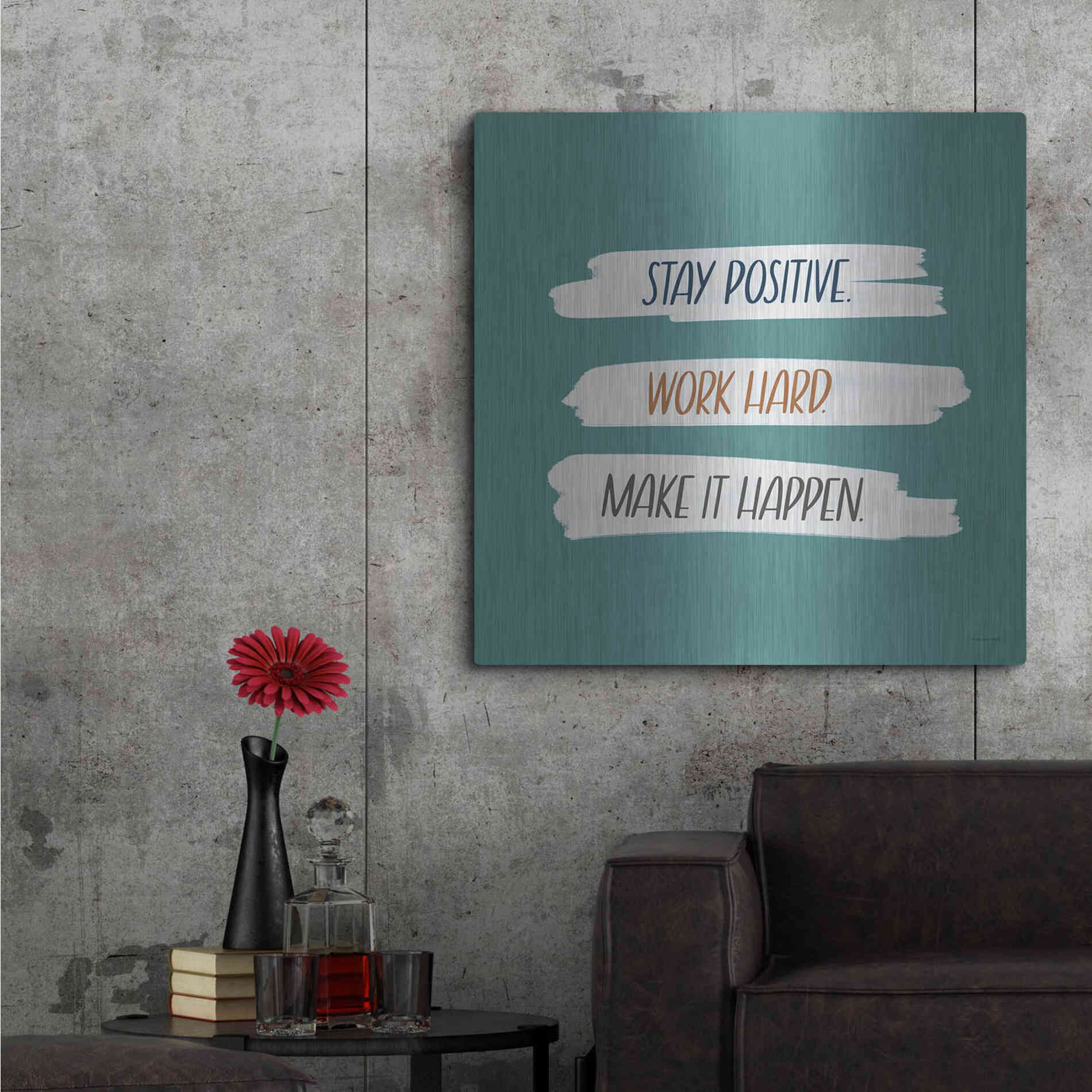 Luxe Metal Art 'Make It Happen' by Lady Louise Designs, Metal Wall Art,36x36