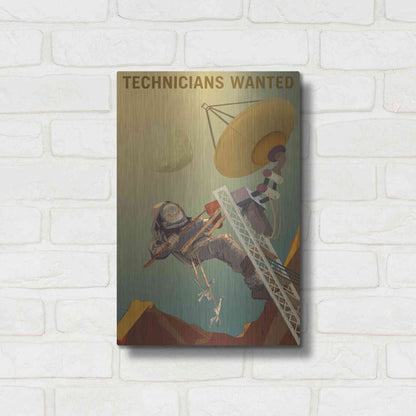 Luxe Metal Art 'Mars Explorer Series: Technicians Wanted' Metal Wall Art,12x16