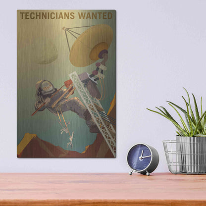 Luxe Metal Art 'Mars Explorer Series: Technicians Wanted' Metal Wall Art,12x16
