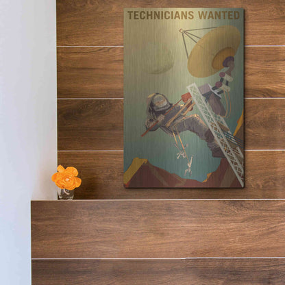 Luxe Metal Art 'Mars Explorer Series: Technicians Wanted' Metal Wall Art,12x16