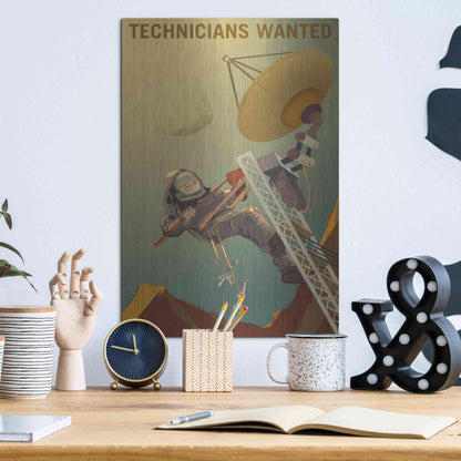 Luxe Metal Art 'Mars Explorer Series: Technicians Wanted' Metal Wall Art,12x16