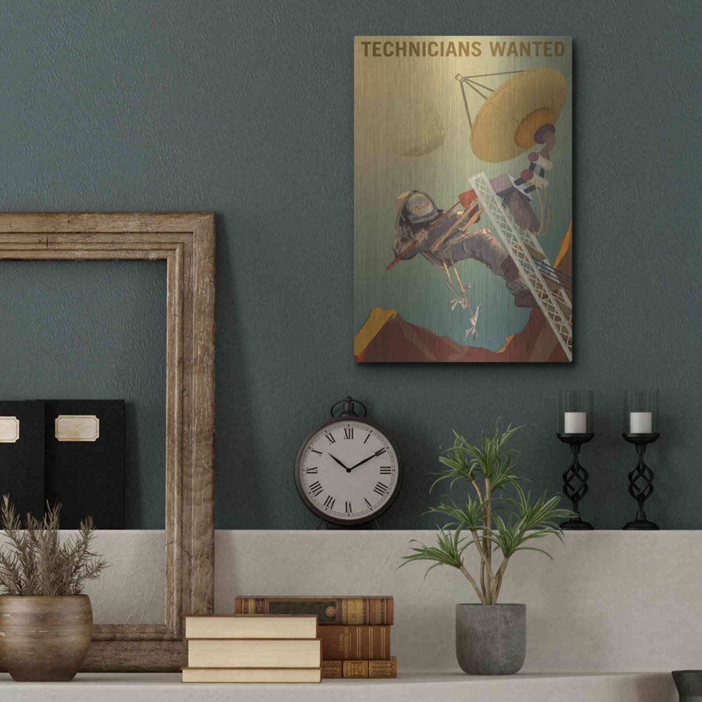 Luxe Metal Art 'Mars Explorer Series: Technicians Wanted' Metal Wall Art,12x16