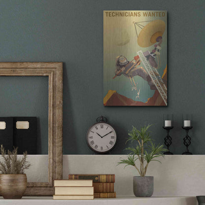 Luxe Metal Art 'Mars Explorer Series: Technicians Wanted' Metal Wall Art,12x16