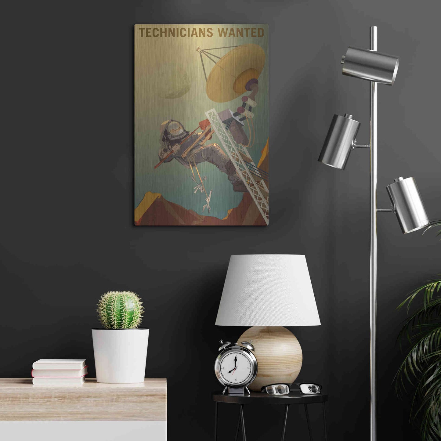 Luxe Metal Art 'Mars Explorer Series: Technicians Wanted' Metal Wall Art,16x24