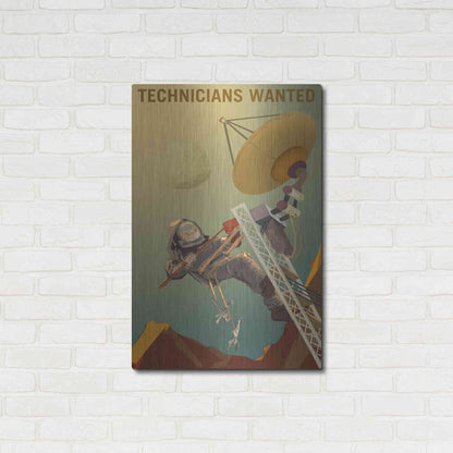 Luxe Metal Art 'Mars Explorer Series: Technicians Wanted' Metal Wall Art,24x36