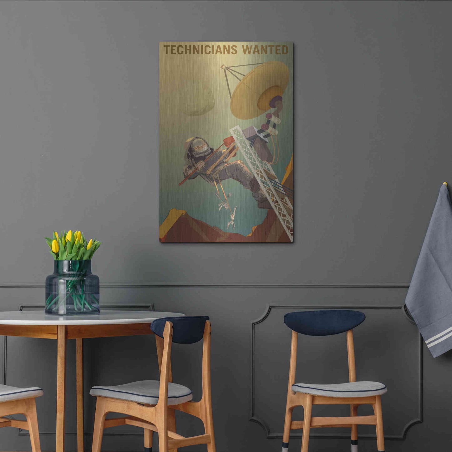 Luxe Metal Art 'Mars Explorer Series: Technicians Wanted' Metal Wall Art,24x36