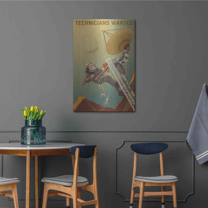 Luxe Metal Art 'Mars Explorer Series: Technicians Wanted' Metal Wall Art,24x36