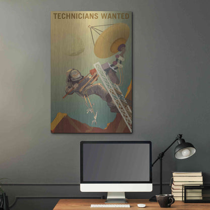Luxe Metal Art 'Mars Explorer Series: Technicians Wanted' Metal Wall Art,24x36