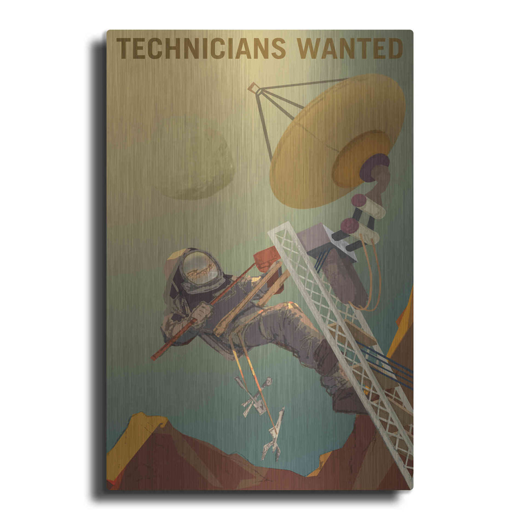 Luxe Metal Art 'Mars Explorer Series: Technicians Wanted' Metal Wall Art