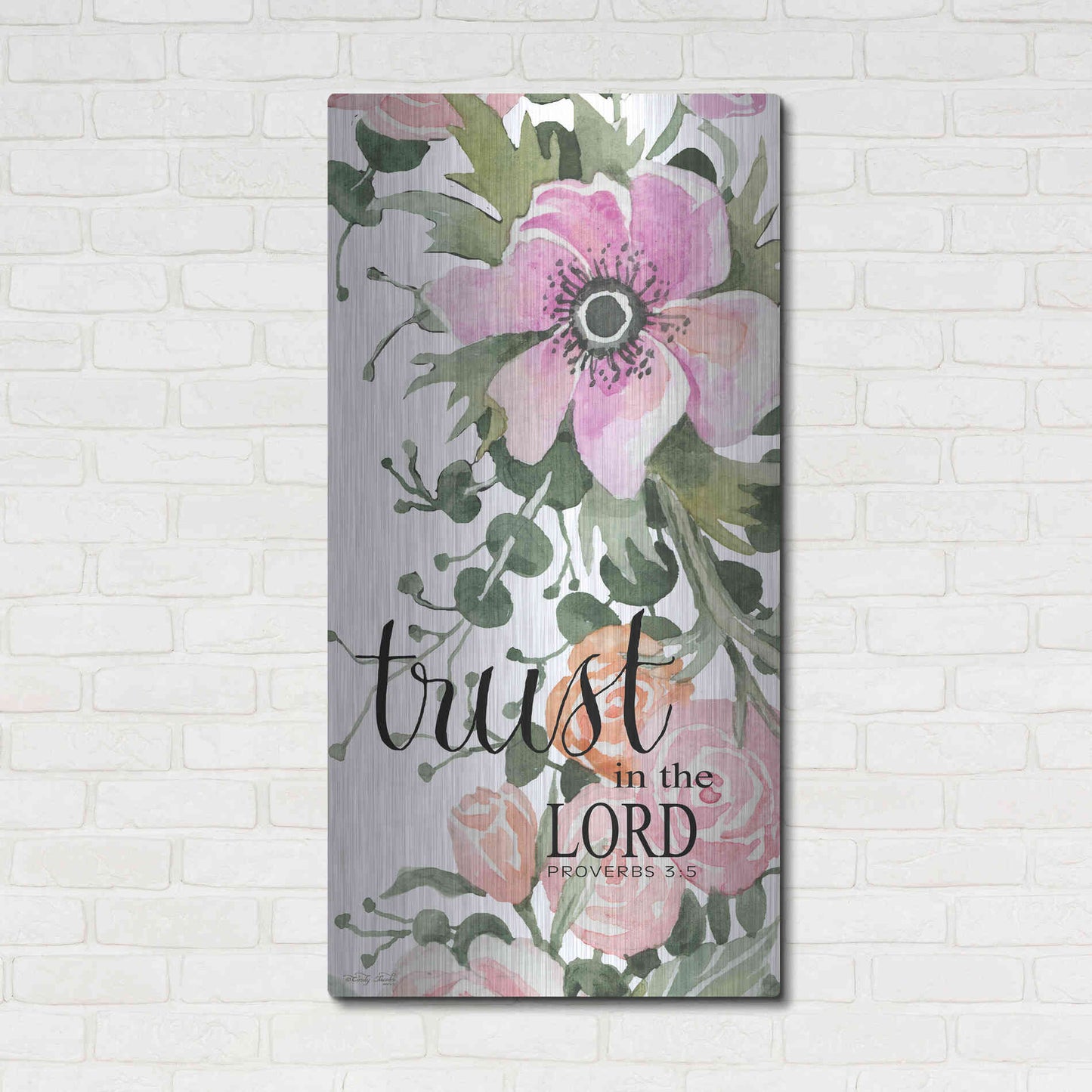 Luxe Metal Art 'Trust In The Lord' by Cindy Jacobs, Metal Wall Art,24x48