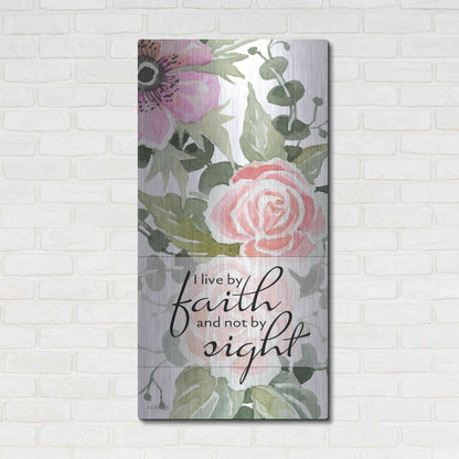 Luxe Metal Art 'Live By Faith' by Cindy Jacobs, Metal Wall Art,24x48