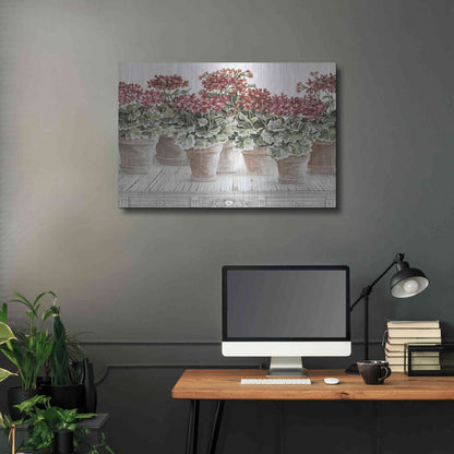 Luxe Metal Art 'Potted Geranium Mix III' by Cindy Jacobs, Metal Wall Art,36x24