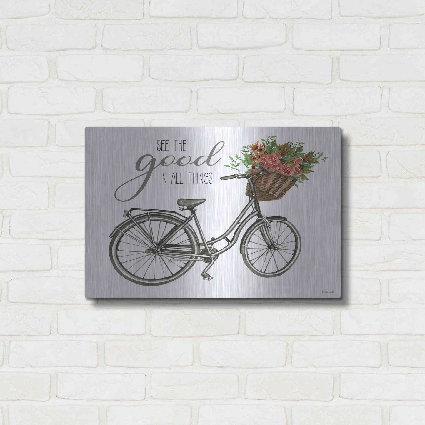 Luxe Metal Art 'See The Good In All Things' by Cindy Jacobs, Metal Wall Art,24x16