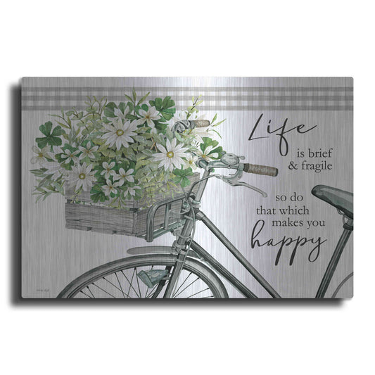 Luxe Metal Art 'Do That Which Makes You Happy' by Cindy Jacobs, Metal Wall Art