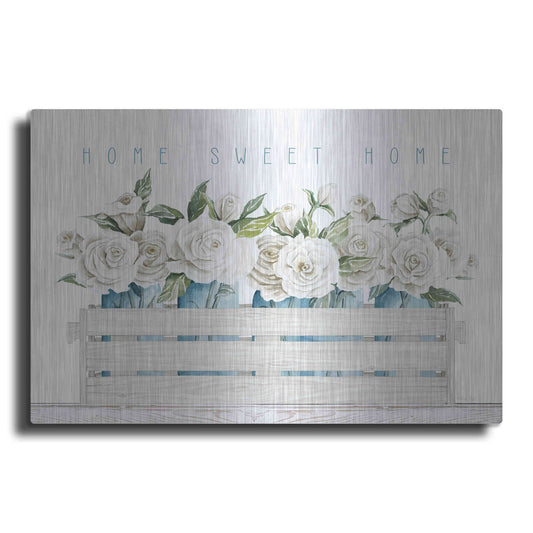 Luxe Metal Art 'Home Sweet Home Roses' by Cindy Jacobs, Metal Wall Art