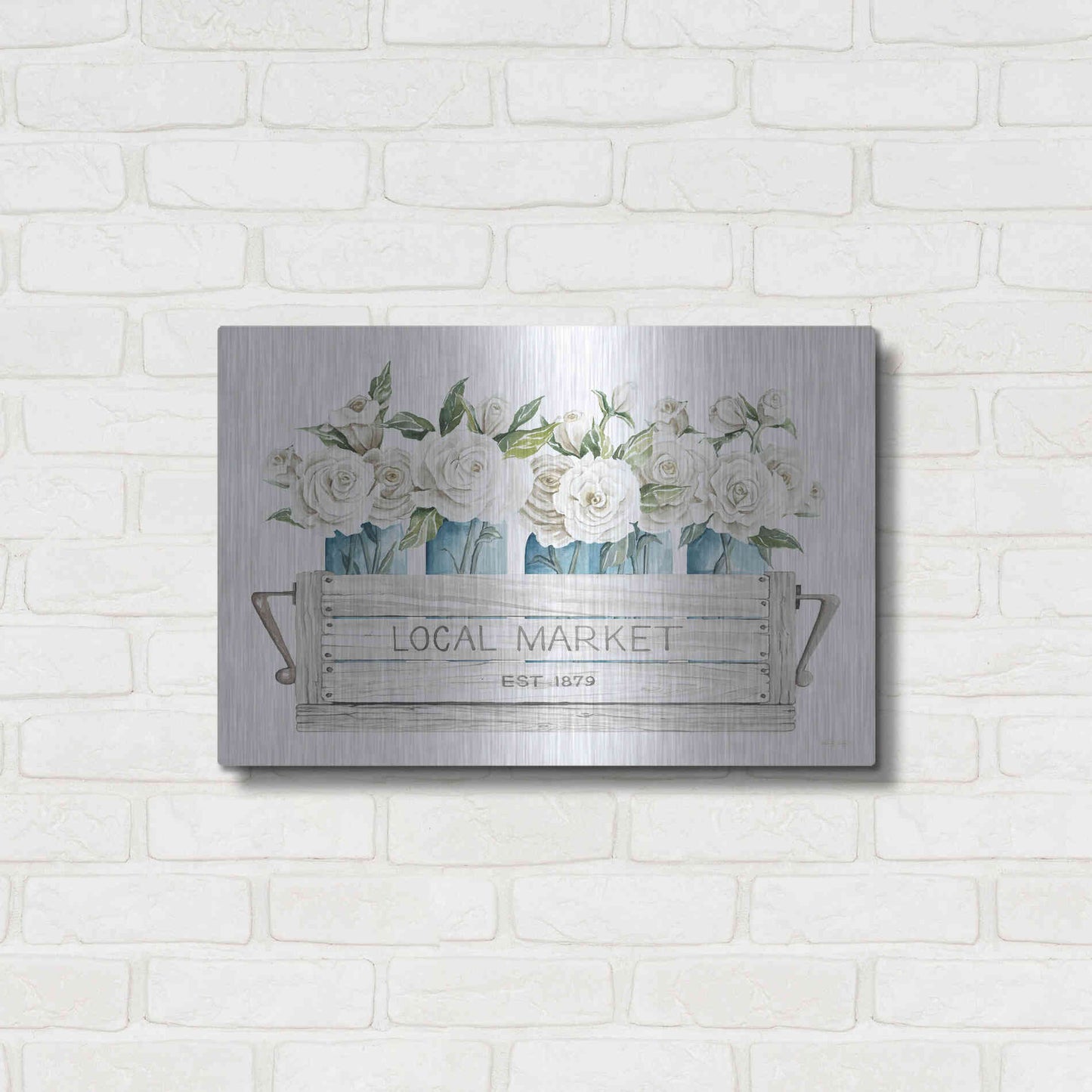 Luxe Metal Art 'Local Market Flowers' by Cindy Jacobs, Metal Wall Art,24x16