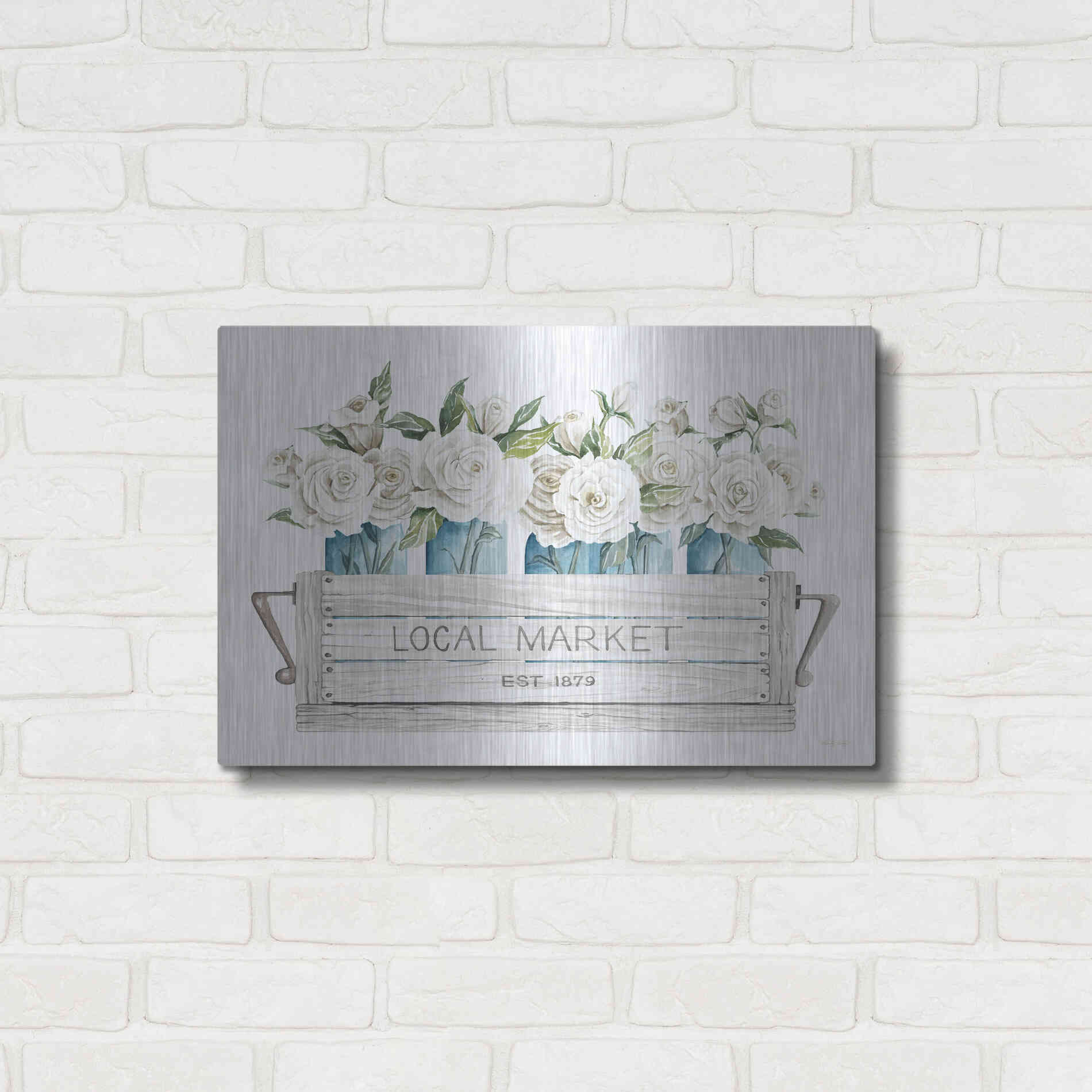 Luxe Metal Art 'Local Market Flowers' by Cindy Jacobs, Metal Wall Art,24x16