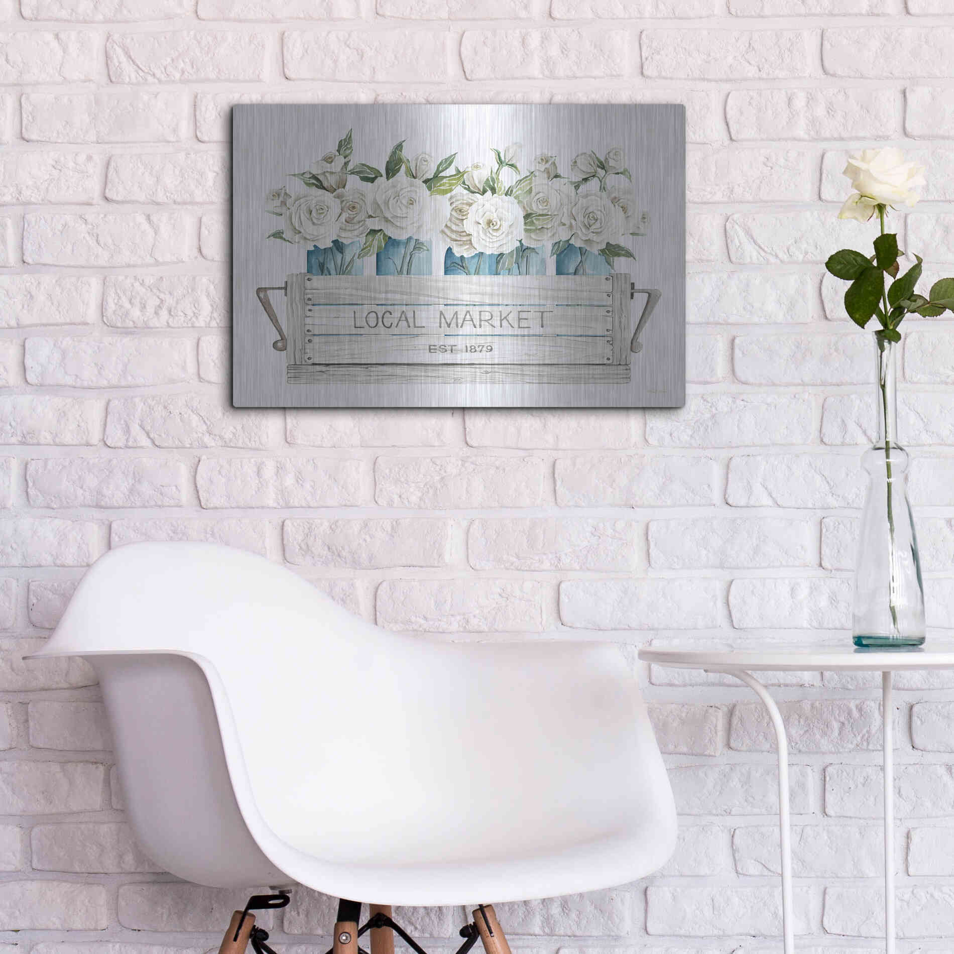 Luxe Metal Art 'Local Market Flowers' by Cindy Jacobs, Metal Wall Art,24x16