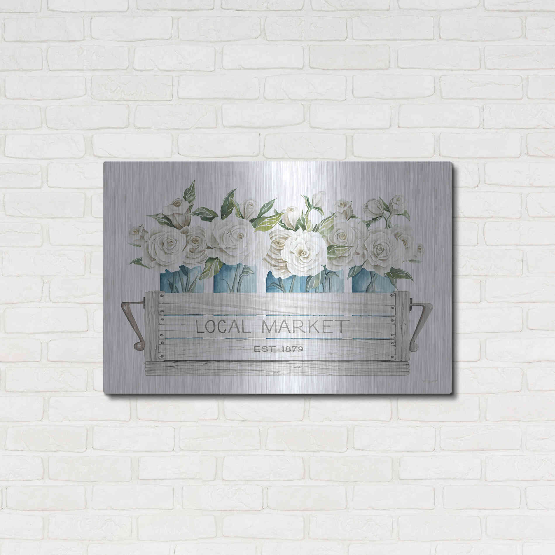 Luxe Metal Art 'Local Market Flowers' by Cindy Jacobs, Metal Wall Art,36x24