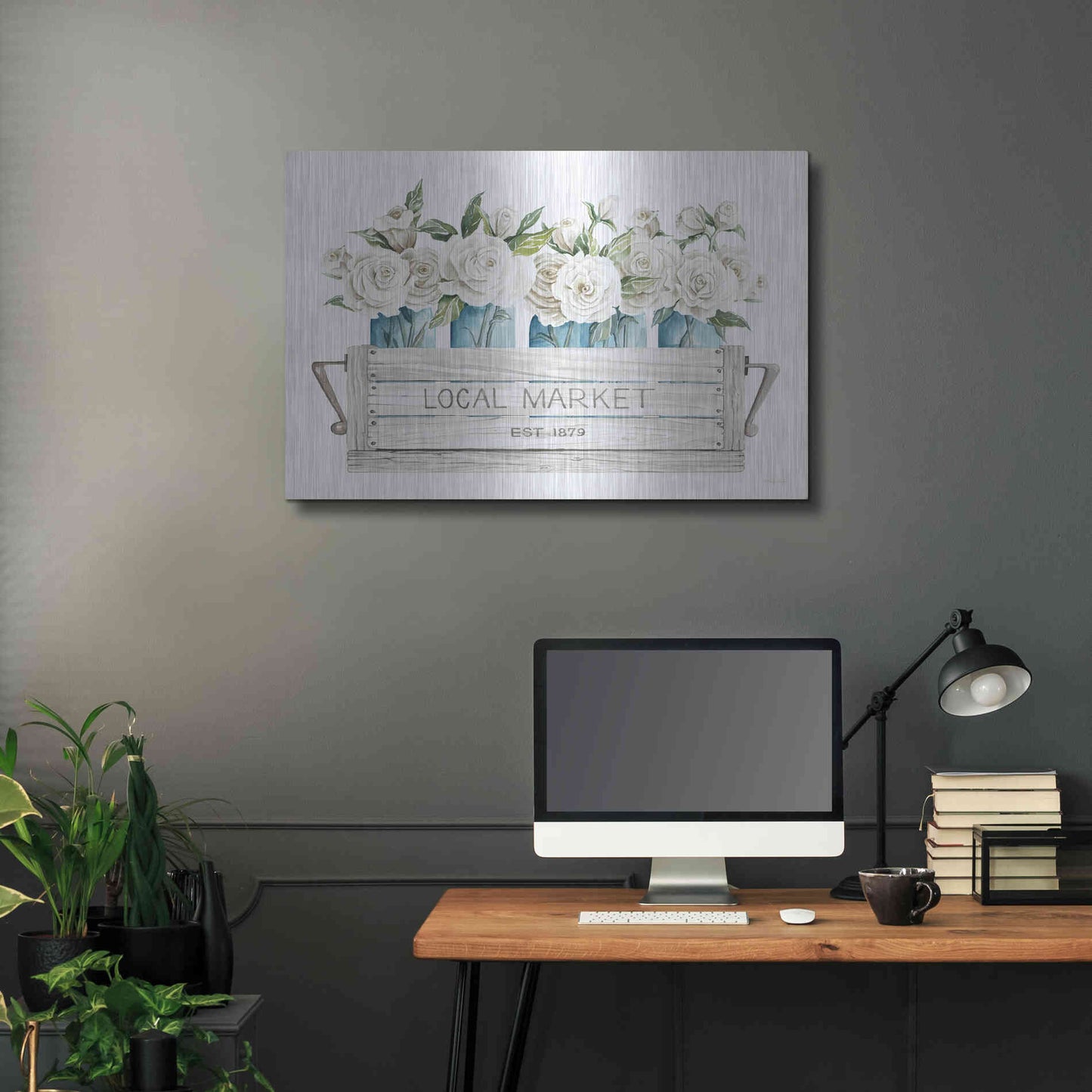 Luxe Metal Art 'Local Market Flowers' by Cindy Jacobs, Metal Wall Art,36x24