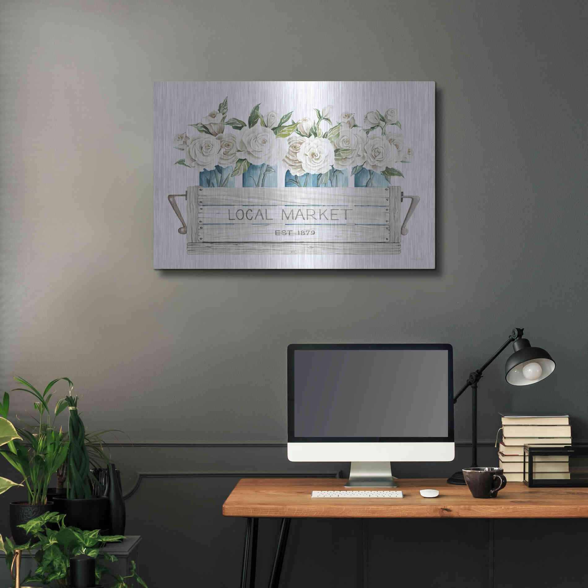 Luxe Metal Art 'Local Market Flowers' by Cindy Jacobs, Metal Wall Art,36x24