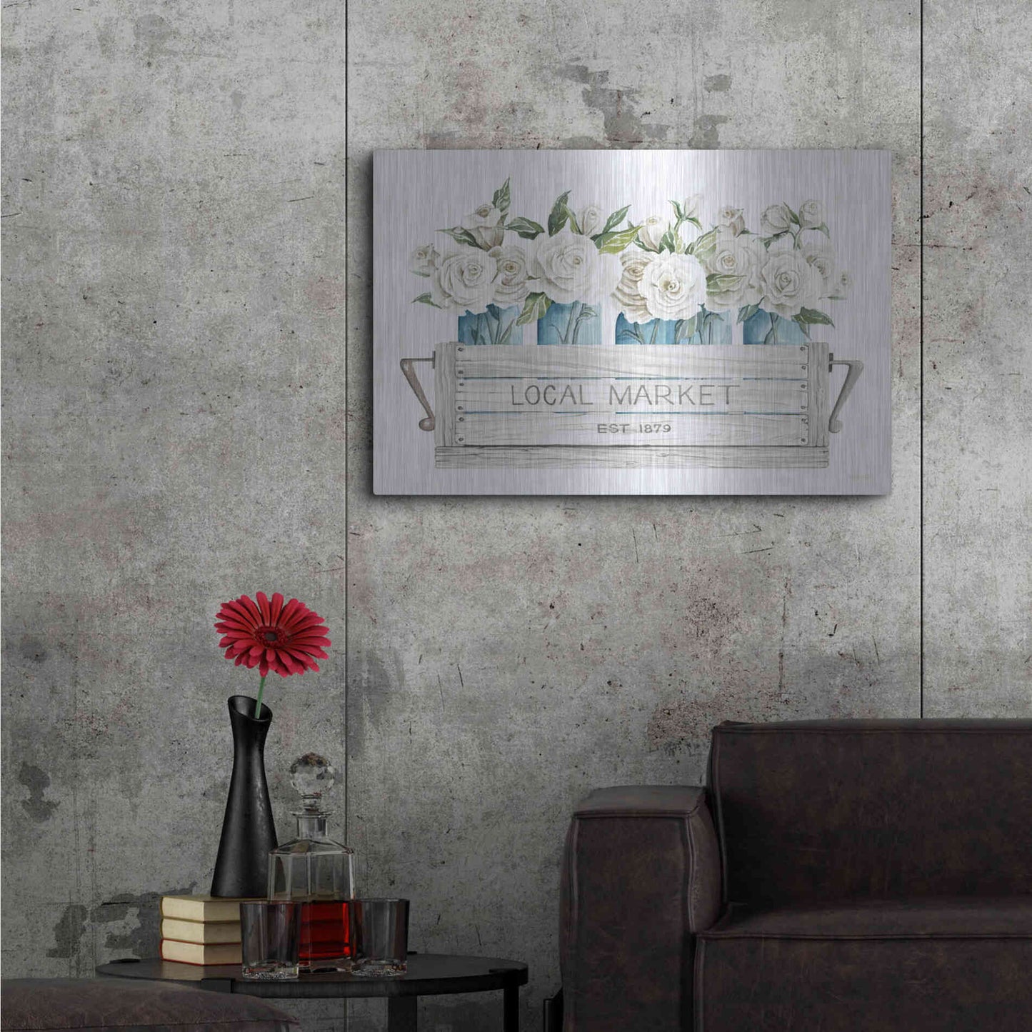 Luxe Metal Art 'Local Market Flowers' by Cindy Jacobs, Metal Wall Art,36x24