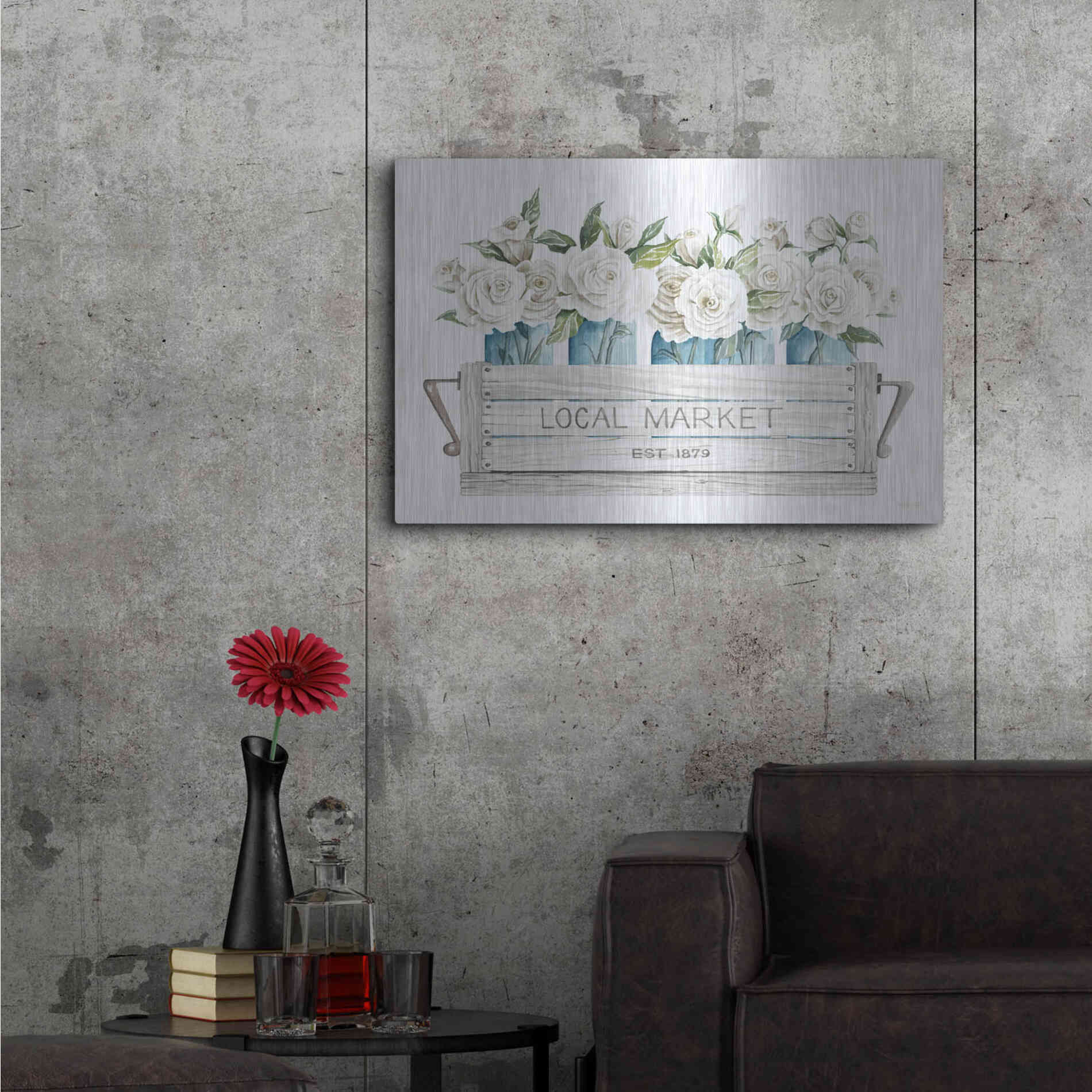 Luxe Metal Art 'Local Market Flowers' by Cindy Jacobs, Metal Wall Art,36x24