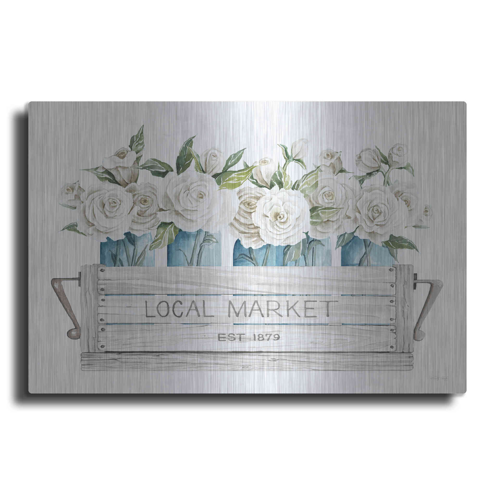 Luxe Metal Art 'Local Market Flowers' by Cindy Jacobs, Metal Wall Art