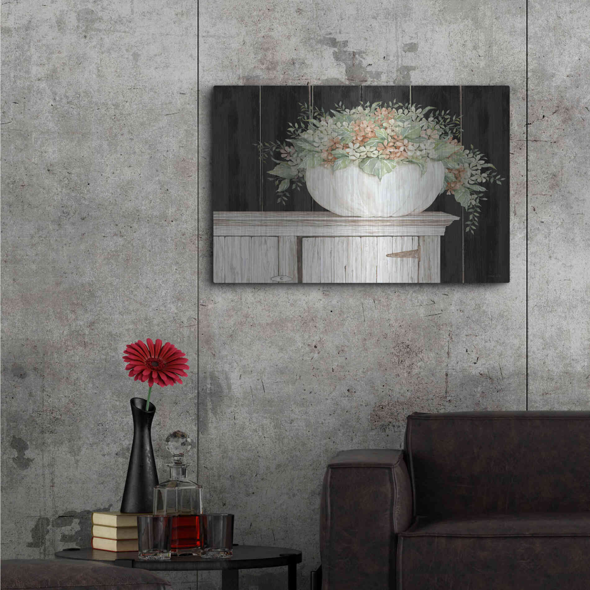 Luxe Metal Art 'Fall Floral Pumpkin' by Cindy Jacobs, Metal Wall Art,36x24