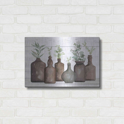 Luxe Metal Art 'Cappuccino Bottles I' by Cindy Jacobs, Metal Wall Art,24x16