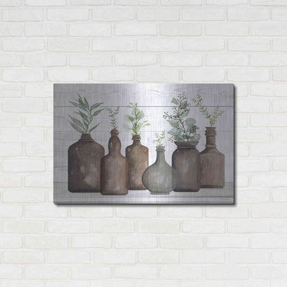 Luxe Metal Art 'Cappuccino Bottles I' by Cindy Jacobs, Metal Wall Art,36x24