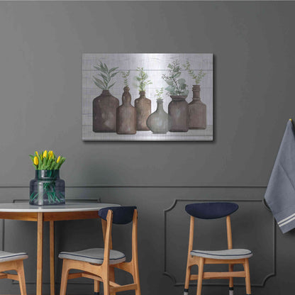 Luxe Metal Art 'Cappuccino Bottles I' by Cindy Jacobs, Metal Wall Art,36x24