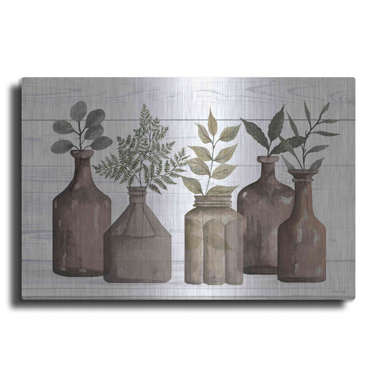 Luxe Metal Art 'Cappuccino Bottles II' by Cindy Jacobs, Metal Wall Art