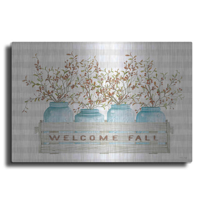 Luxe Metal Art 'Welcome Fall Jars' by Cindy Jacobs, Metal Wall Art